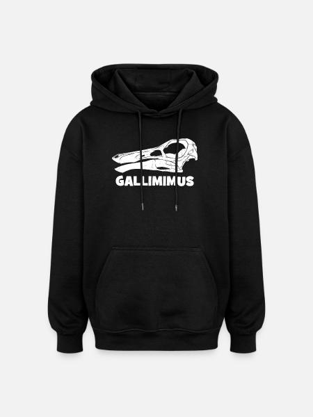 Gallimimus Skull Fossil - Oversized Unisex Hoodie - black