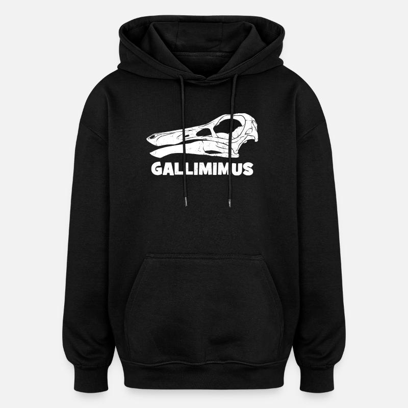 Fossile de crâne de Gallimimus - Sweat à capuche oversize unisexe - noir