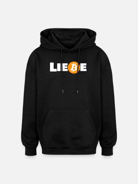 Liebe_Bitcoin - Sweat à capuche oversize unisexe - noir