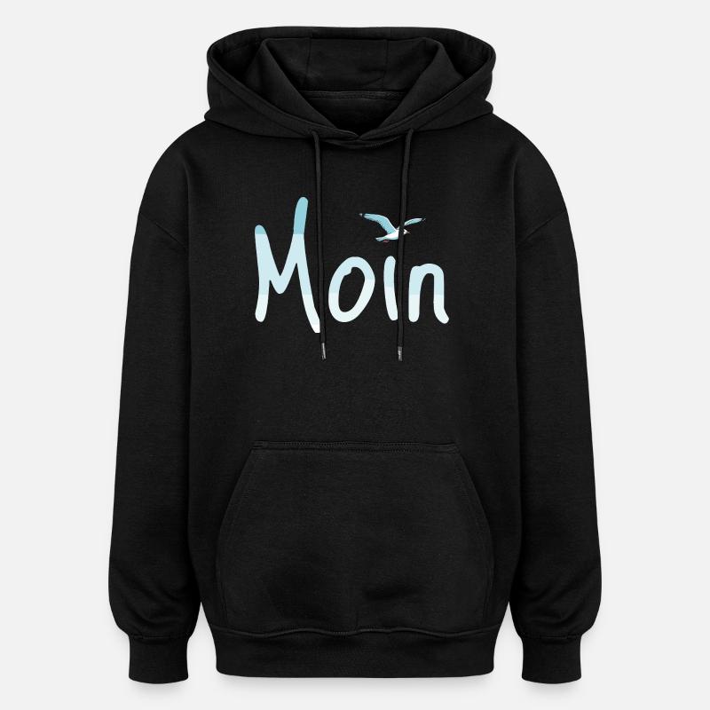 Moin Seagull - Sweat à capuche oversize unisexe - noir