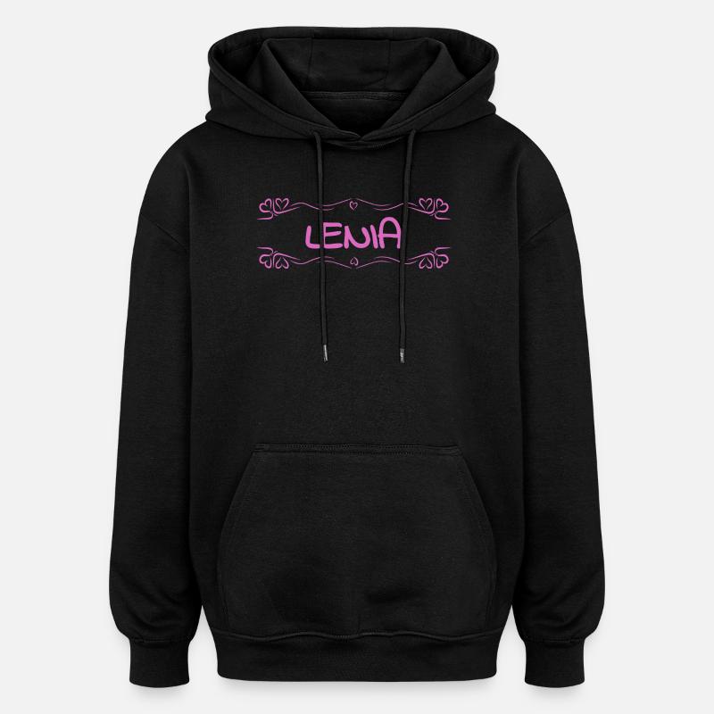 Cadeau pour Lenia - Sweat à capuche oversize unisexe - noir