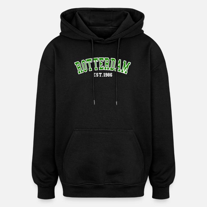 Rotterdam Fondée en 1986 - Sweat à capuche oversize unisexe - noir