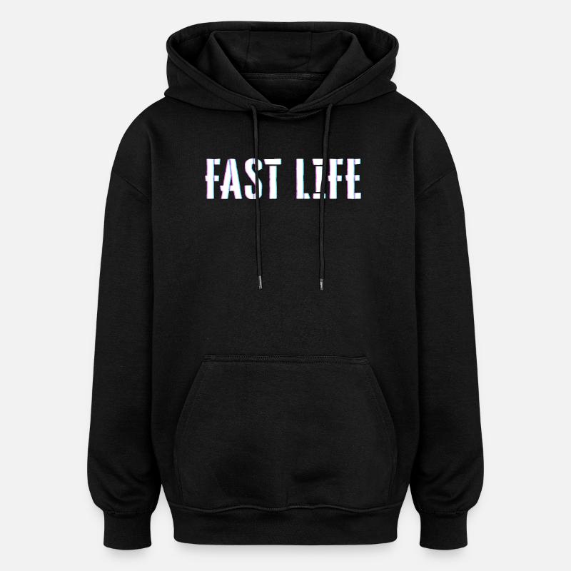 Vie rapide - Sweat à capuche oversize unisexe - noir