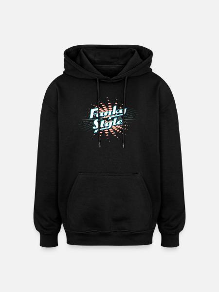 Funky Style Neon Explosion - Oversized Unisex Hoodie - black