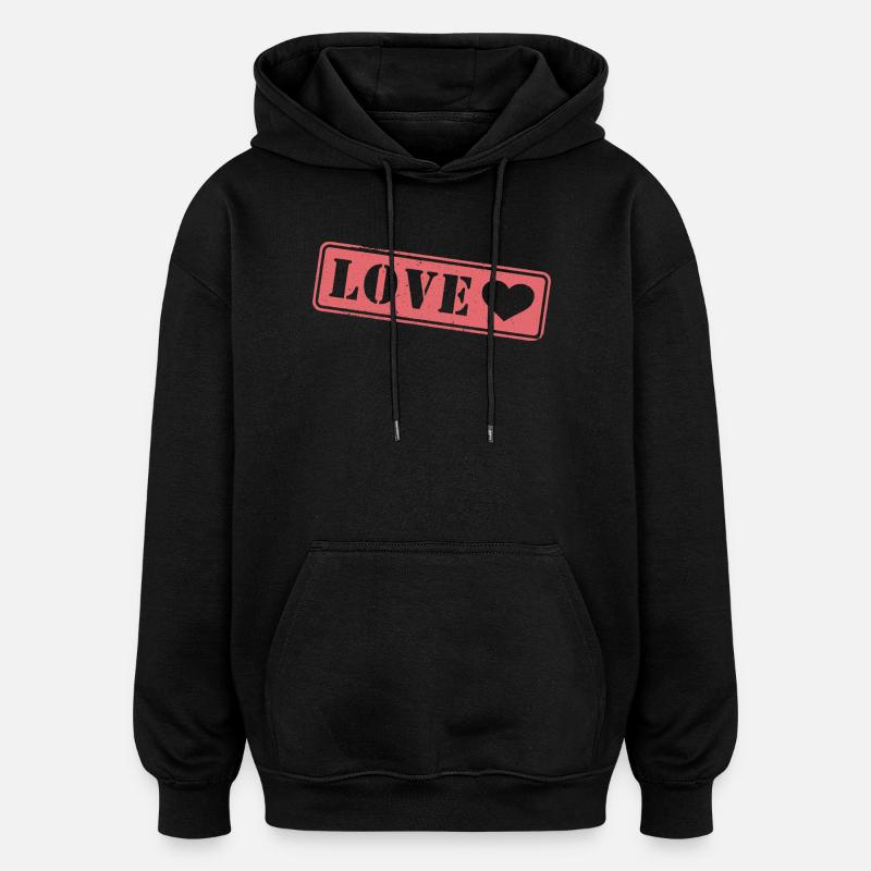 Cœur du Timbre d’Amour - Sweat à capuche oversize unisexe - noir