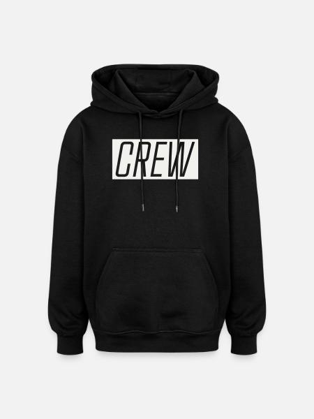 Crew - Oversized Unisex Hoodie - Schwarz
