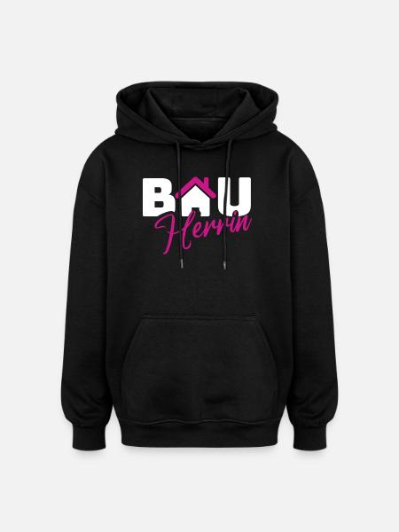 Logo style constructeur - Sweat à capuche oversize unisexe - noir
