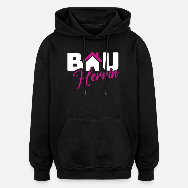 Builder Style Logo - Oversized Unisex Hoodie - black