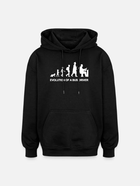 Évolution d’un chauffeur de bus - Sweat à capuche oversize unisexe - noir