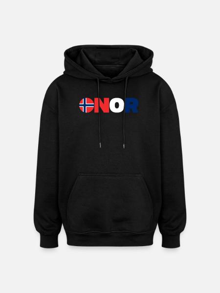 Norvège - Sweat à capuche oversize unisexe - noir