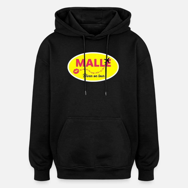 Tournée MALLE Divas Jaune Rose - Sweat à capuche oversize unisexe - noir