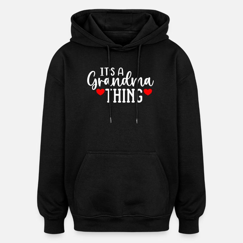 Grandma Thing Herz-Design - Oversized Unisex Hoodie - Schwarz
