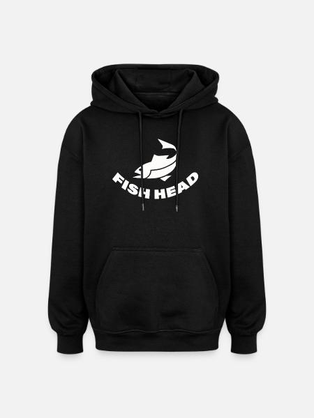fish head - Oversized Unisex Hoodie - black