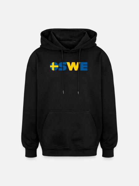 Suède - Sweat à capuche oversize unisexe - noir