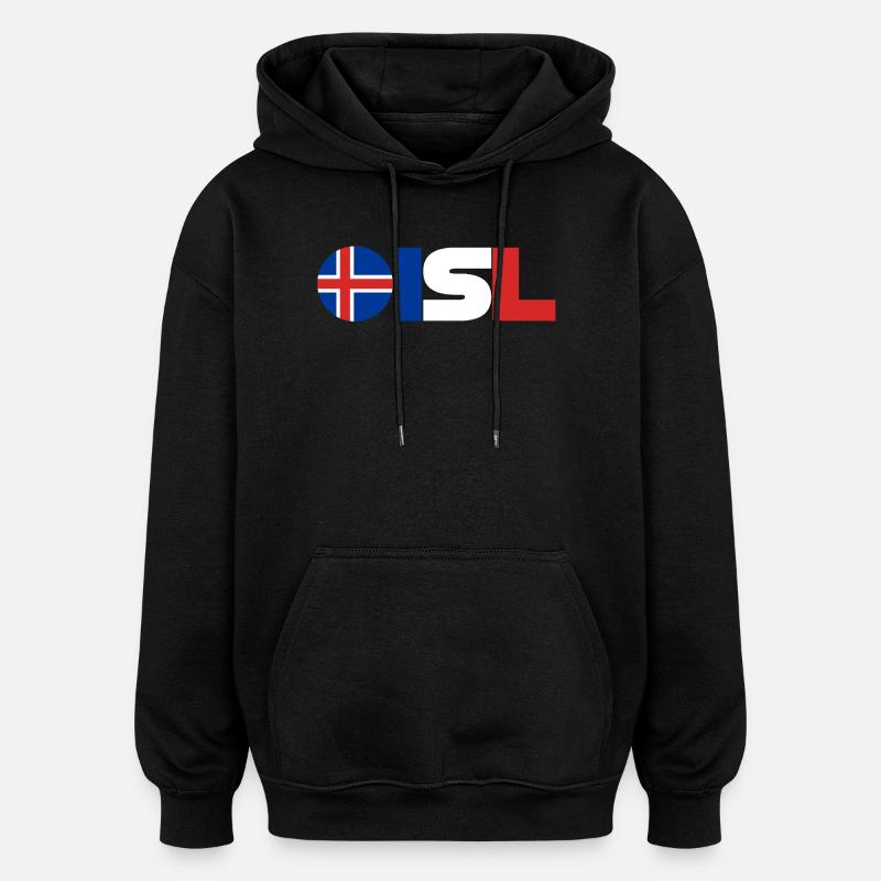 Islande - Sweat à capuche oversize unisexe - noir