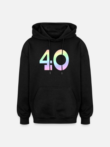 40 pastel colours - Oversized Unisex Hoodie - black