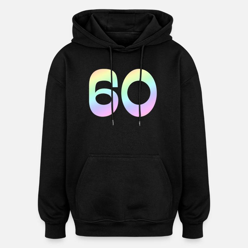 60, Dégradé, Pastel - Sweat à capuche oversize unisexe - noir