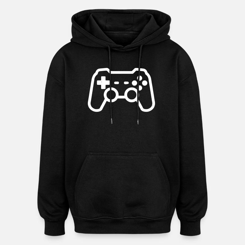 Retro Controller Gamepad - Oversized Unisex Hoodie - black