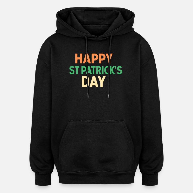 Joyeux Saint-Patrick - Sweat à capuche oversize unisexe - noir