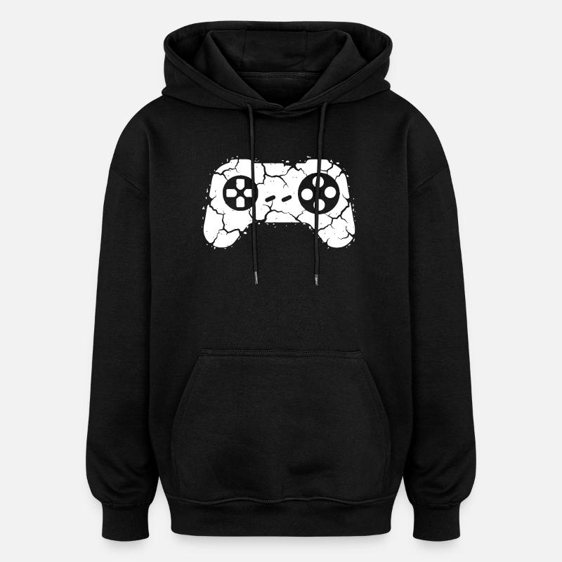 Controller Cracks Rage Quit - Oversized Unisex Hoodie - black