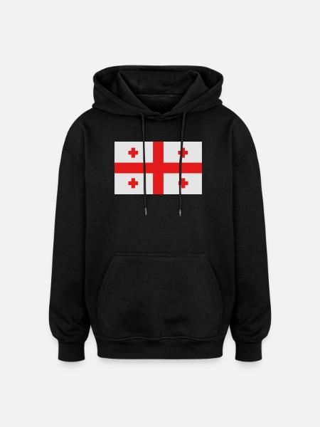 Georgian flag - Oversized Unisex Hoodie - black