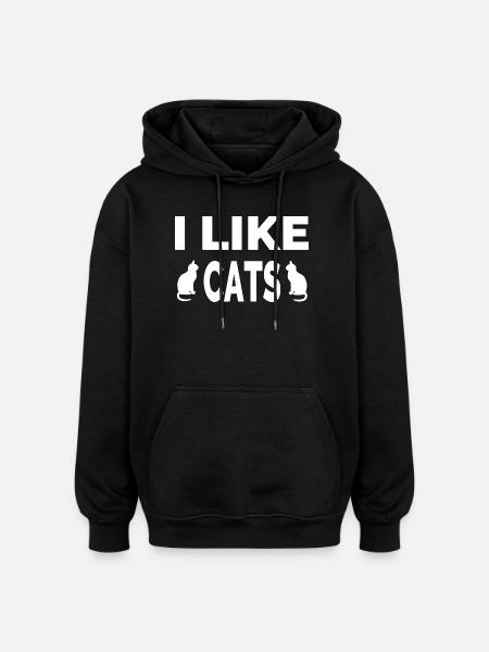 feline - Oversized Unisex Hoodie - black