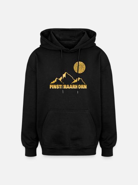 finsteraarhorn as bouldering - Oversized Unisex Hoodie - black