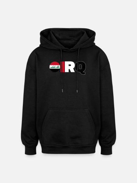 Irak - Sweat à capuche oversize unisexe - noir