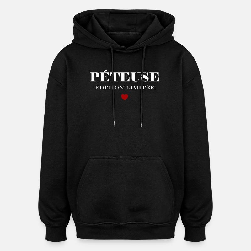péteuse - Sweat à capuche oversize unisexe - noir