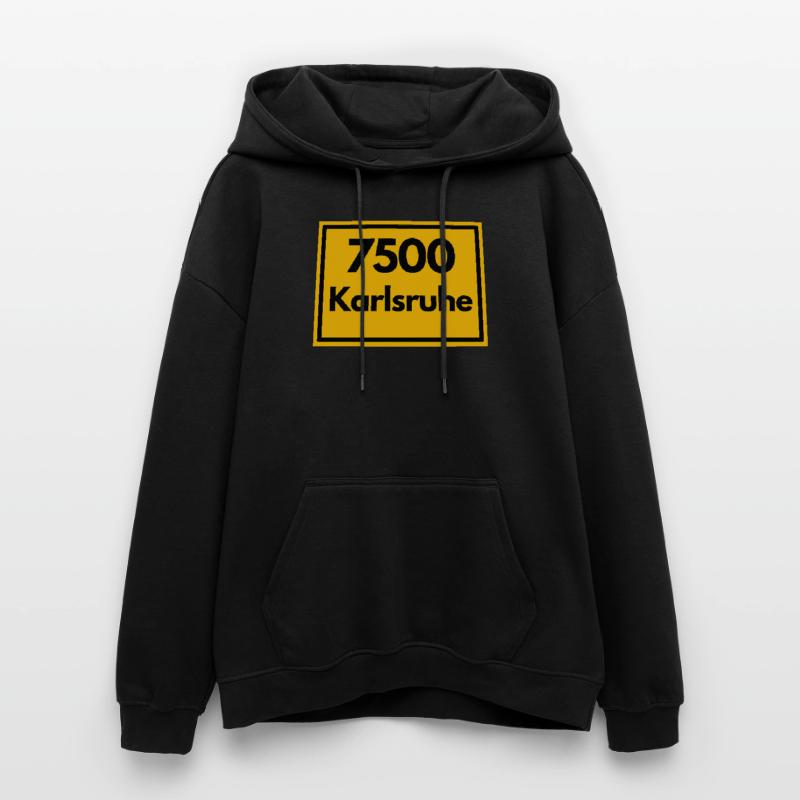OLD POSTCODE ZIP CODE 7500 KARLSRUHE FÄCHERSTADT Oversized Unisex Hoodie