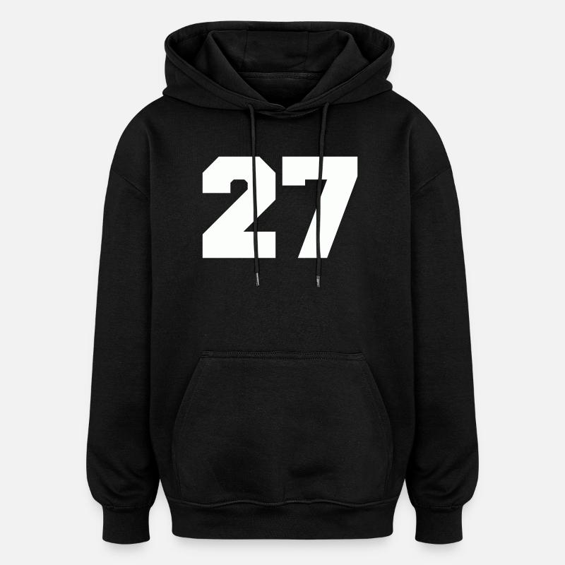 Numéro 27 - Sweat à capuche oversize unisexe - noir