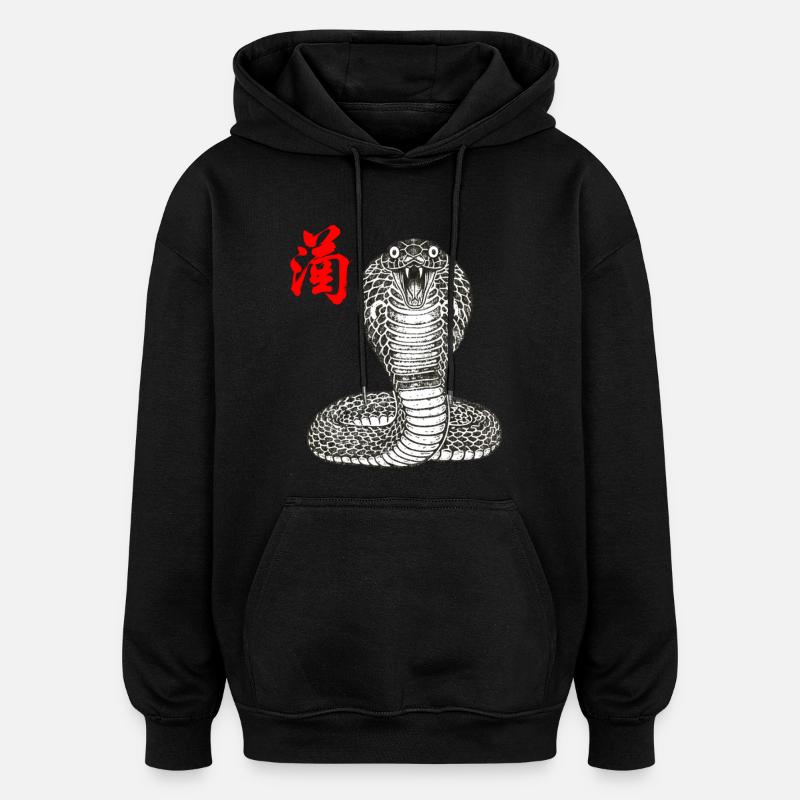 Cobra Asian - Sweat à capuche oversize unisexe - noir