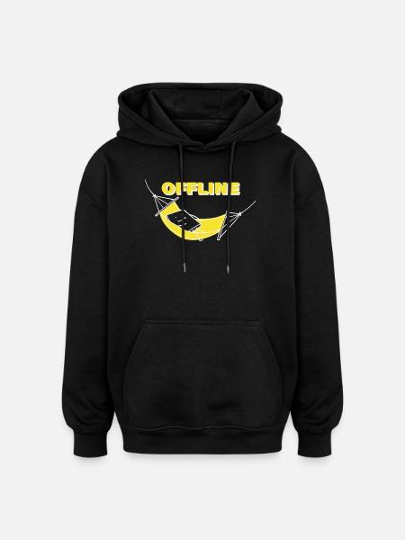 Offline - Oversized Unisex Hoodie - black