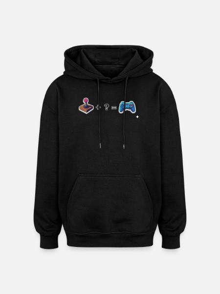 Retro joystick meets gamepad - Oversized Unisex Hoodie - black