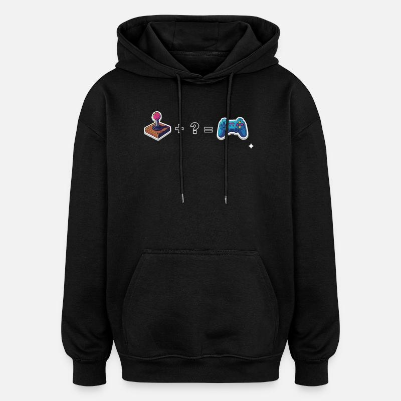 Joystick rétro rencontre manette - Sweat à capuche oversize unisexe - noir
