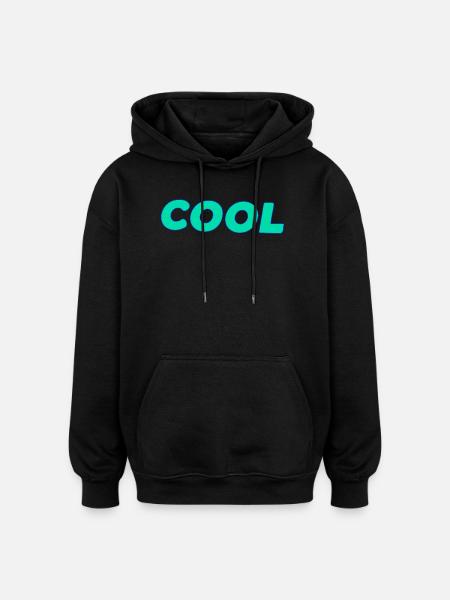 Cool retro cyan lettering - Oversized Unisex Hoodie - black