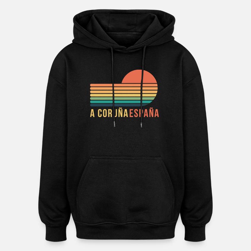 A Coruña España - Oversized Unisex Hoodie - Schwarz
