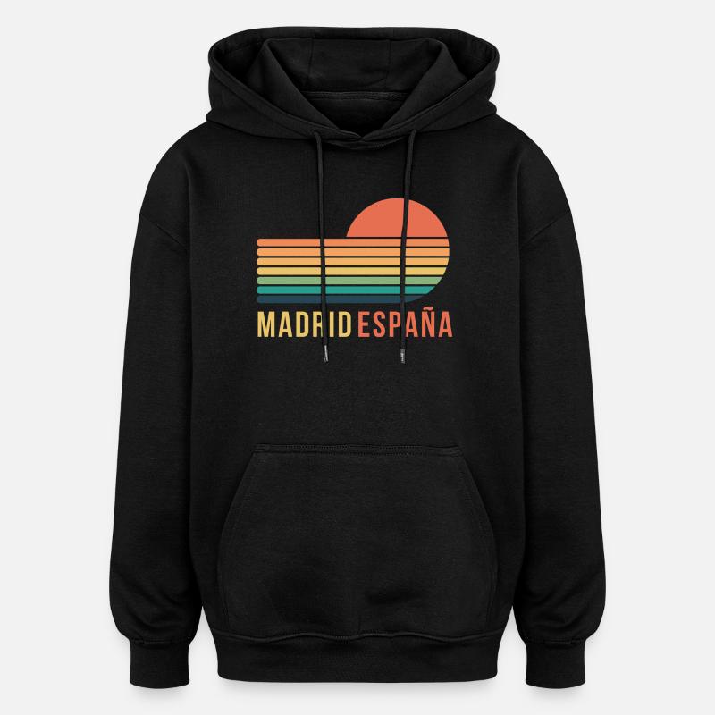 Madrid, Spain - Oversized Unisex Hoodie - black