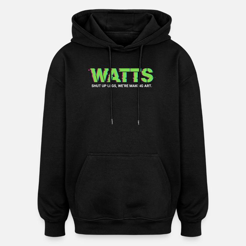 WATTS Neon Pop Art T-Shirt - Oversized Unisex Hoodie - Schwarz