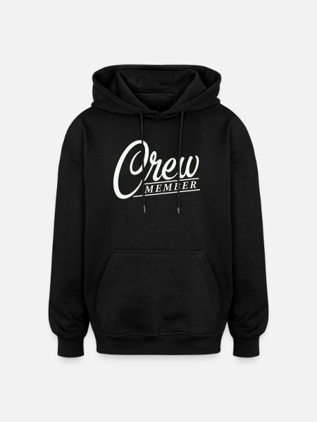 crew member - Oversized Unisex Hoodie - black