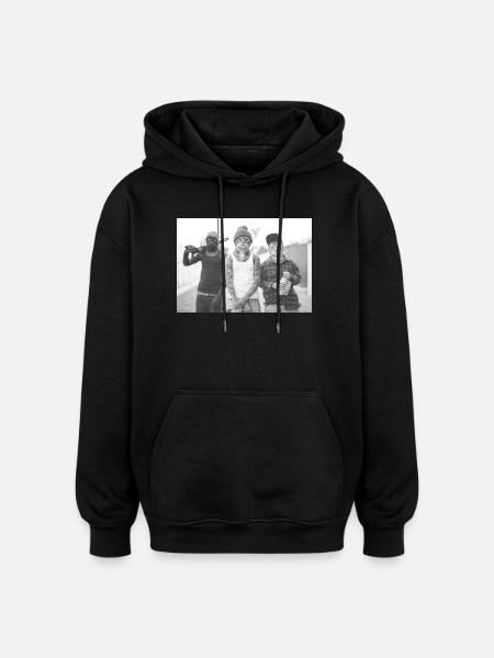 Cat Scavenger Trio - Oversized Unisex Hoodie - black