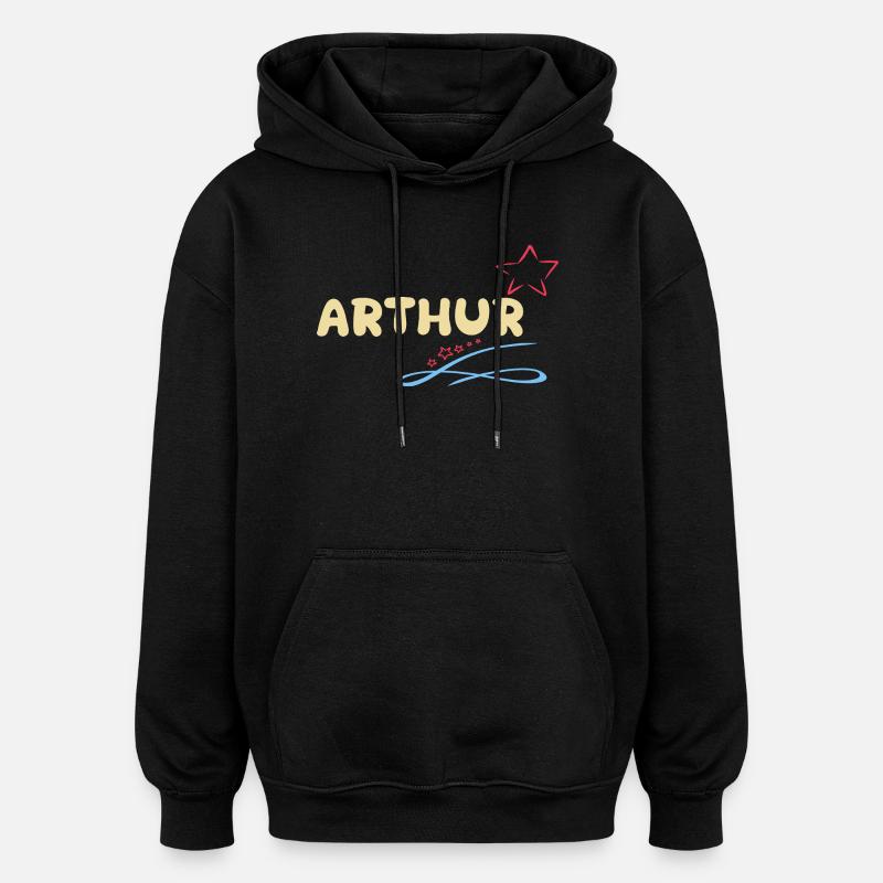 Arthur - Sweat à capuche oversize unisexe - noir