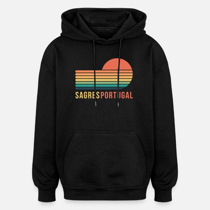 Sagres, Portugal - Sweat à capuche oversize unisexe - noir