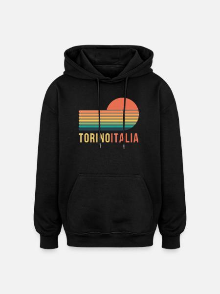 Turin, Italien - Oversized Unisex Hoodie - Schwarz