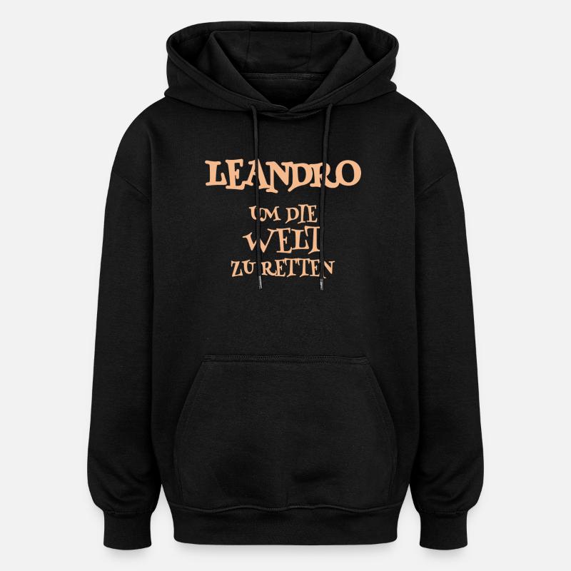 Retter Leandro - Oversized Unisex Hoodie - Schwarz