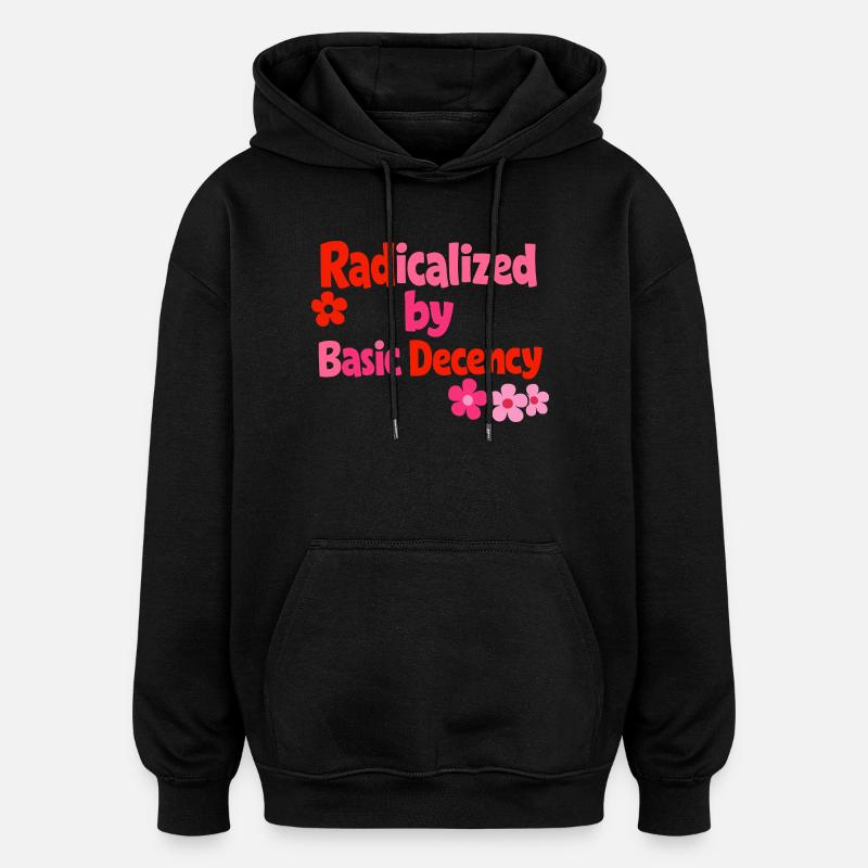 Radical Decency Rétro Bloom - Sweat à capuche oversize unisexe - noir