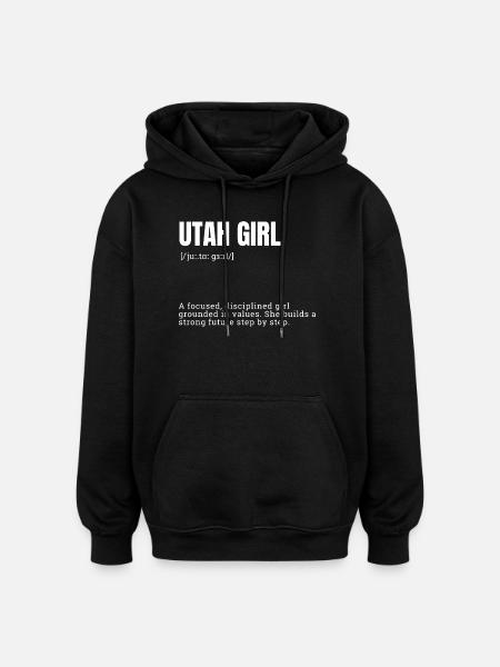 Utah Girl: Values and Focus - Oversized Unisex Hoodie - black