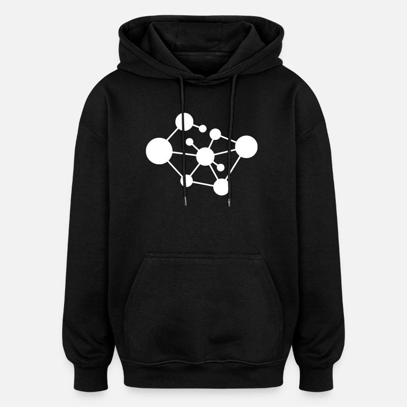 Molecule Network Connection - Oversized Unisex Hoodie - black