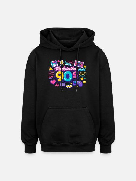 made in the 90s - Oversized Unisex Hoodie - Schwarz