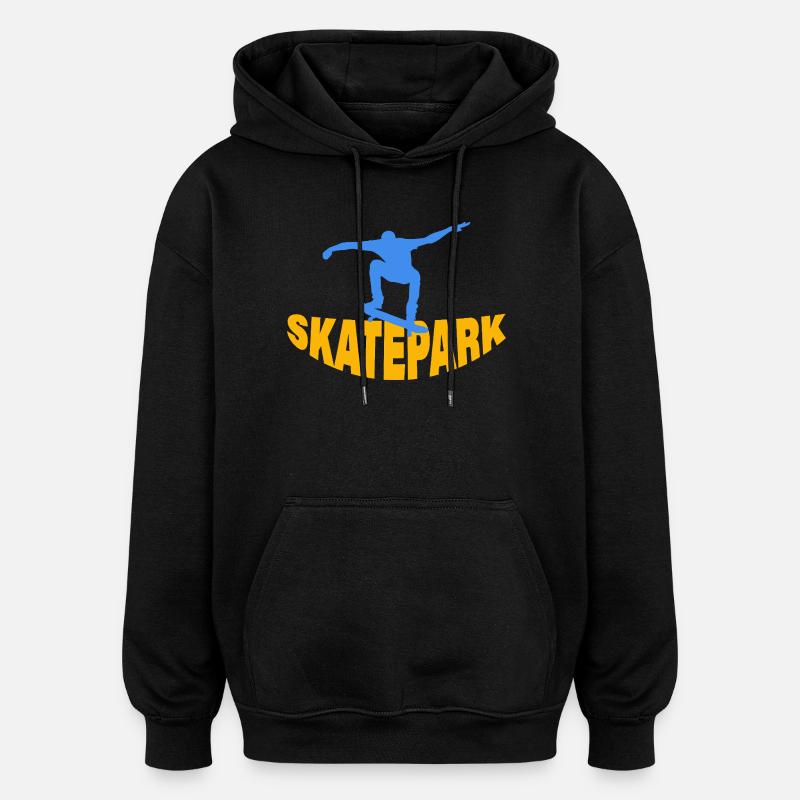 Skatepark - Sweat à capuche oversize unisexe - noir